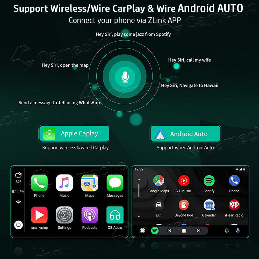 Apple Carplay 10.1" Giratorio Android 13 Coche Estéreo Radio GPS Doble 2 DIN WIFI- - Image 2