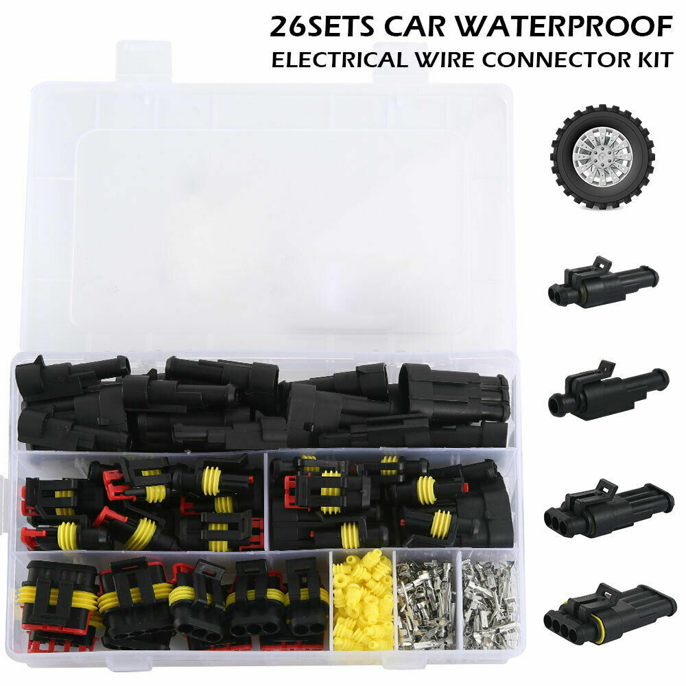 Cable de cable eléctrico impermeable para automóvil 352 piezas enchufe conector automotriz 26 kits UF- - Image 2