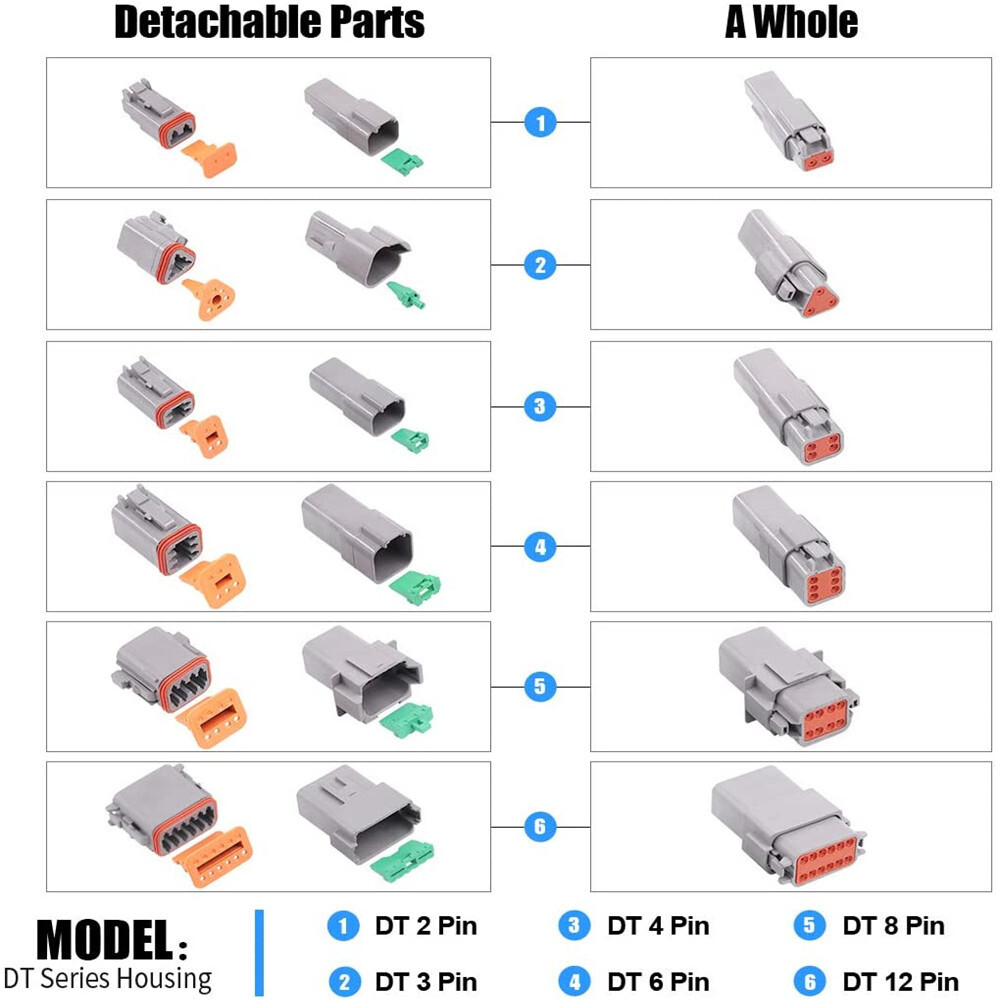 Kits de enchufes de conectores de cable impermeables para automóvil automotriz macho hembra cable eléctrico- - Image 2