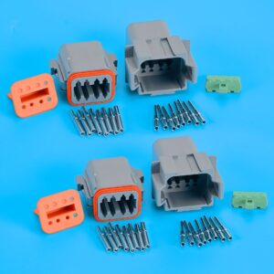 Juego de 2 kits de enchufes de conector eléctrico automotriz de 8 pines aptos para Deutsch DT-