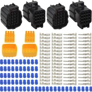 2 Kits Enchufe Conector Eléctrico Impermeable 16 Pin Way para Auto Automotriz (16-