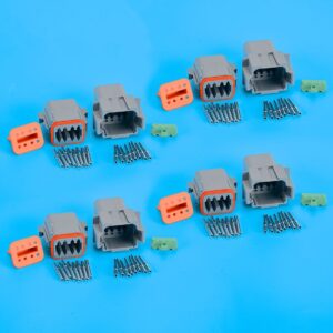 4 Set 8 Pin Automotive Electrical Connector Plug Kits Fit For Deutsch DT New