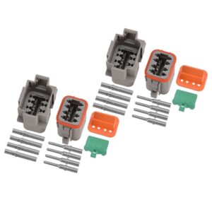 Juego de 2 kits de enchufes de conector eléctrico automotriz de 8 pines aptos para Deutsch DT nuevos-