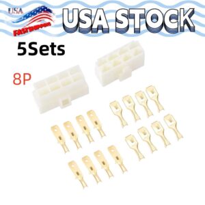 Kits de enchufes de terminales de 8 pines conector de automóvil cable eléctrico automotriz 6,3 mm 5 juegos-