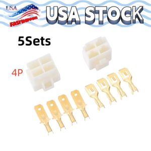 Kits de enchufes de terminales de 4 pines conector de coche cable eléctrico automotriz 6,3 mm-