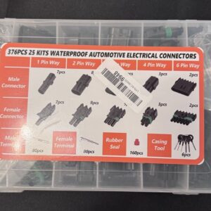 376 Piezas 25 Kits Impermeable Automotriz Conectores Eléctricos Terminales Automotriz-