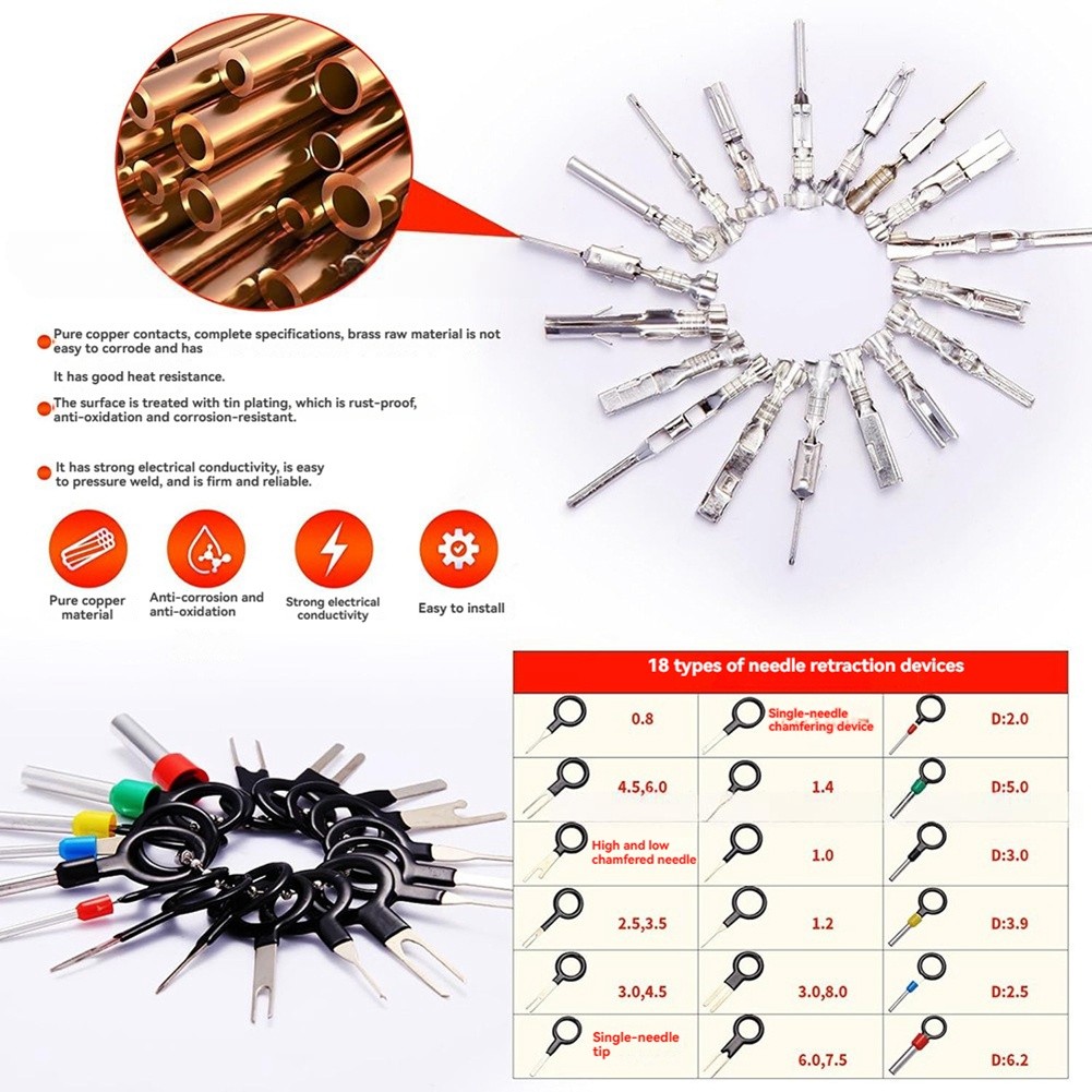 Kit de conector de pasador de terminal de cable eléctrico para automóvil 24 tipos - 459 piezas Automotive4790- - Image 3