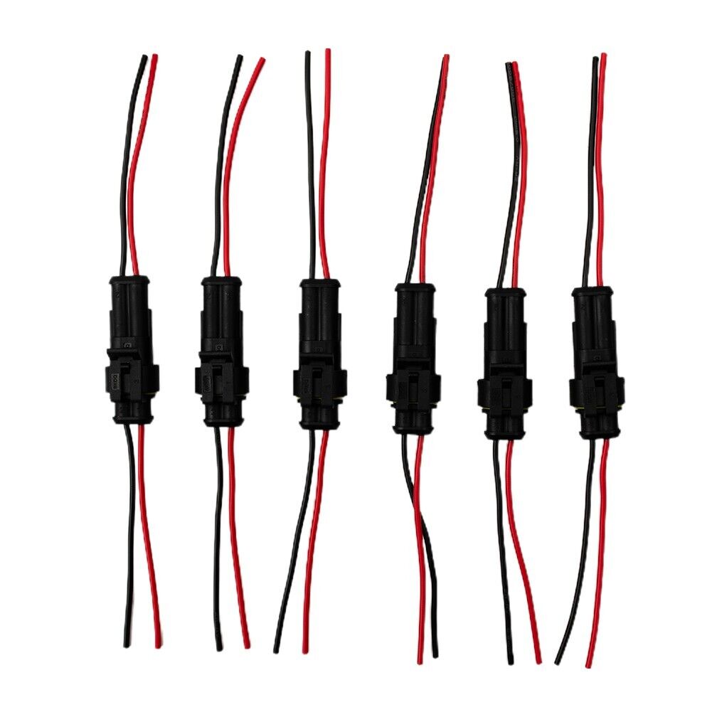 Conector-Enchufe Terminales 2-Pin 10 Kits Coche Automotriz + Cable Eléctrico Impermeable-