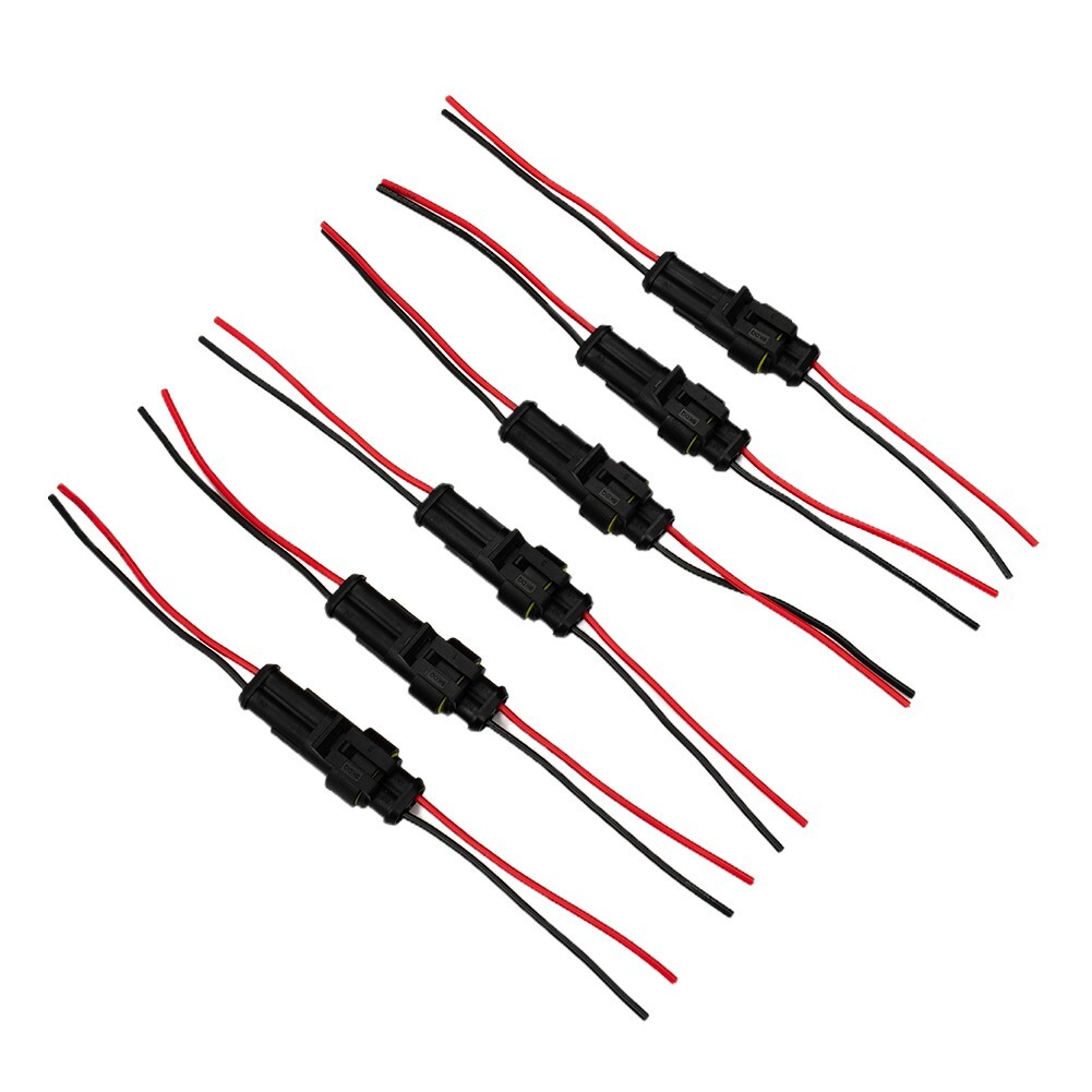 Conector-Enchufe Terminales 2-Pin 10 Kits Coche Automotriz + Cable Eléctrico Impermeable- - Image 2