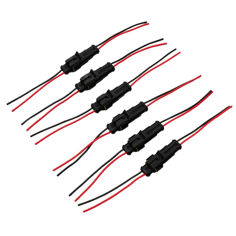 Conector-Enchufe Terminales 2-Pin 10 Kits Coche Automotriz + Cable Eléctrico Impermeable- - Image 3