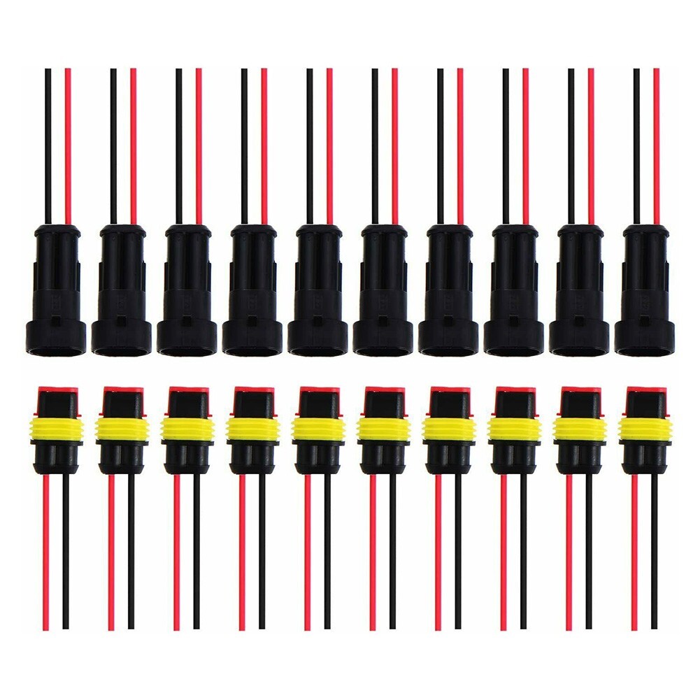 Conector-Enchufe Terminales 2-Pin 10 Kits Coche Automotriz + Cable Eléctrico Impermeable- - Image 5