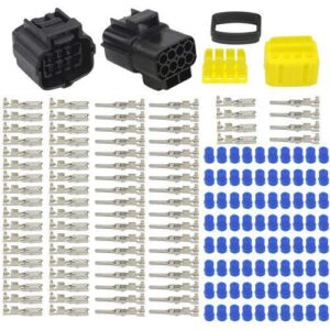 3 Kits Enchufe Conector Eléctrico Impermeable 8 Pin Way para Auto Automotriz (8 Pin)-
