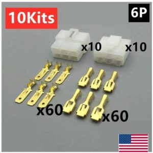Conector de cable de enchufe terminal macho eléctrico automotriz de 6 pines 10 kits-