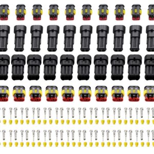 20 Kits Conector 2 y 3 Pin Enchufe Automotriz Conector Eléctrico 3 Hilos-
