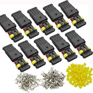 Kit de conectores de 4 pines, conector impermeable para automóvil, 10 kits eléctricos automotrices-