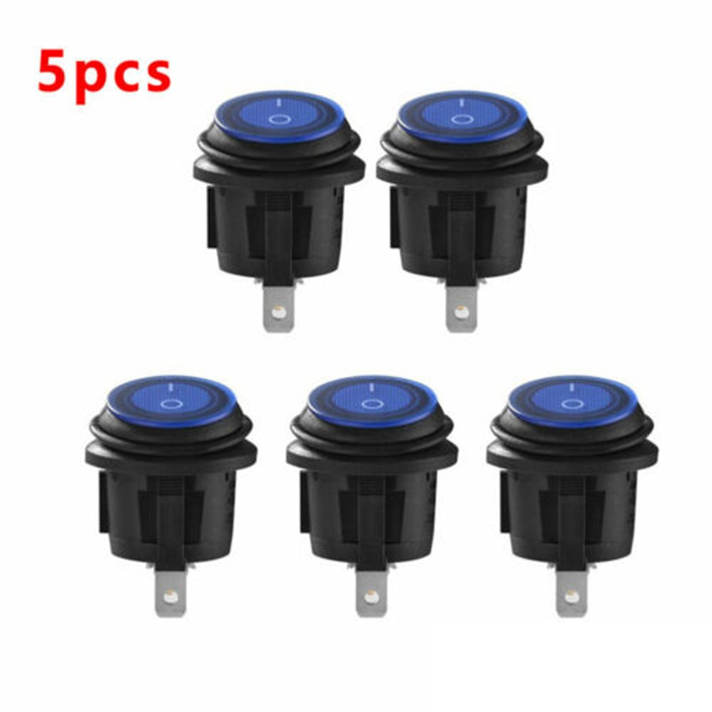 Paquete de 5 interruptores de palanca LED redondos de 12 voltios para aplicaciones automotrices- - Image 5