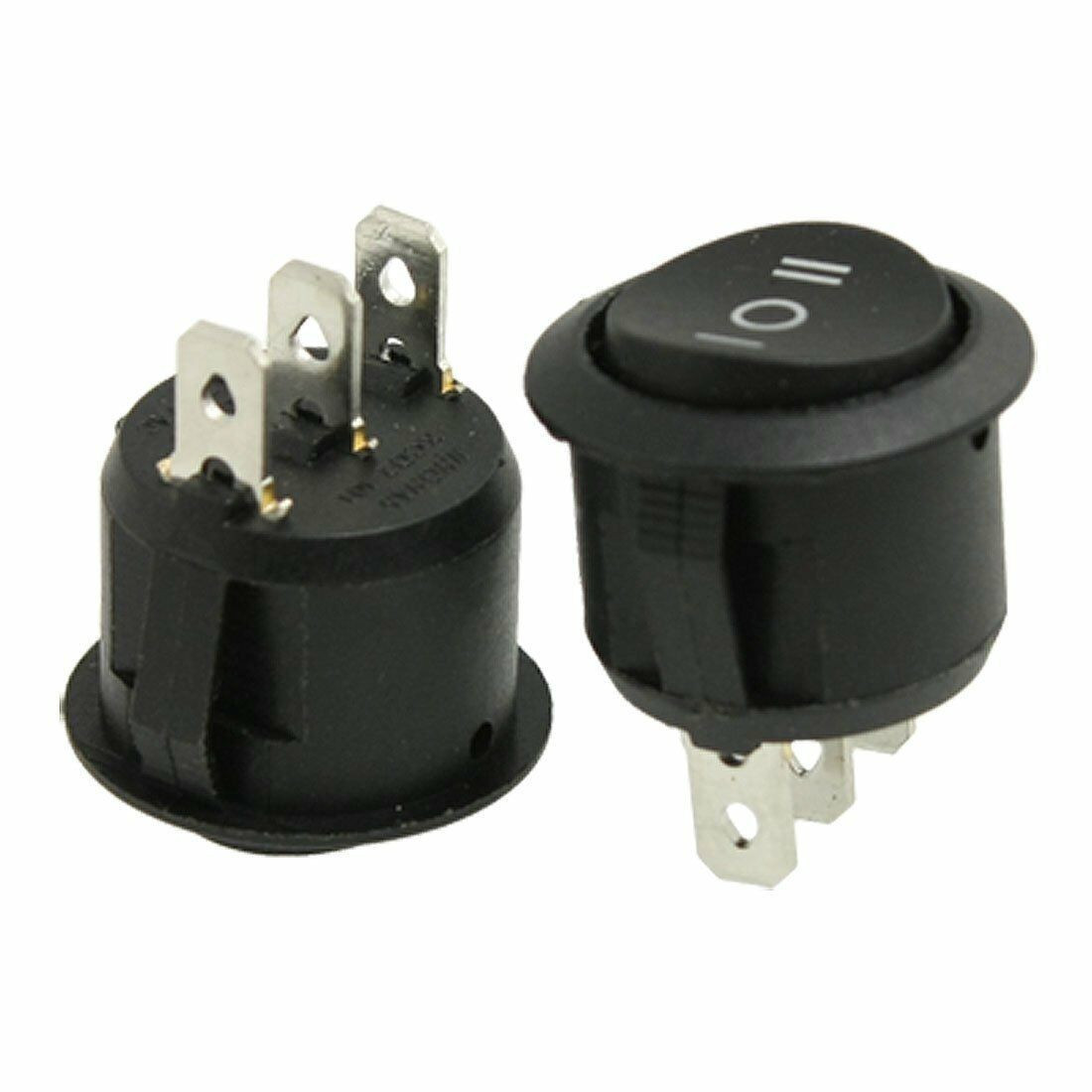 5x Interruptores basculantes redondos negros de tamaño estándar Interruptores automotrices para tablero- - Image 4