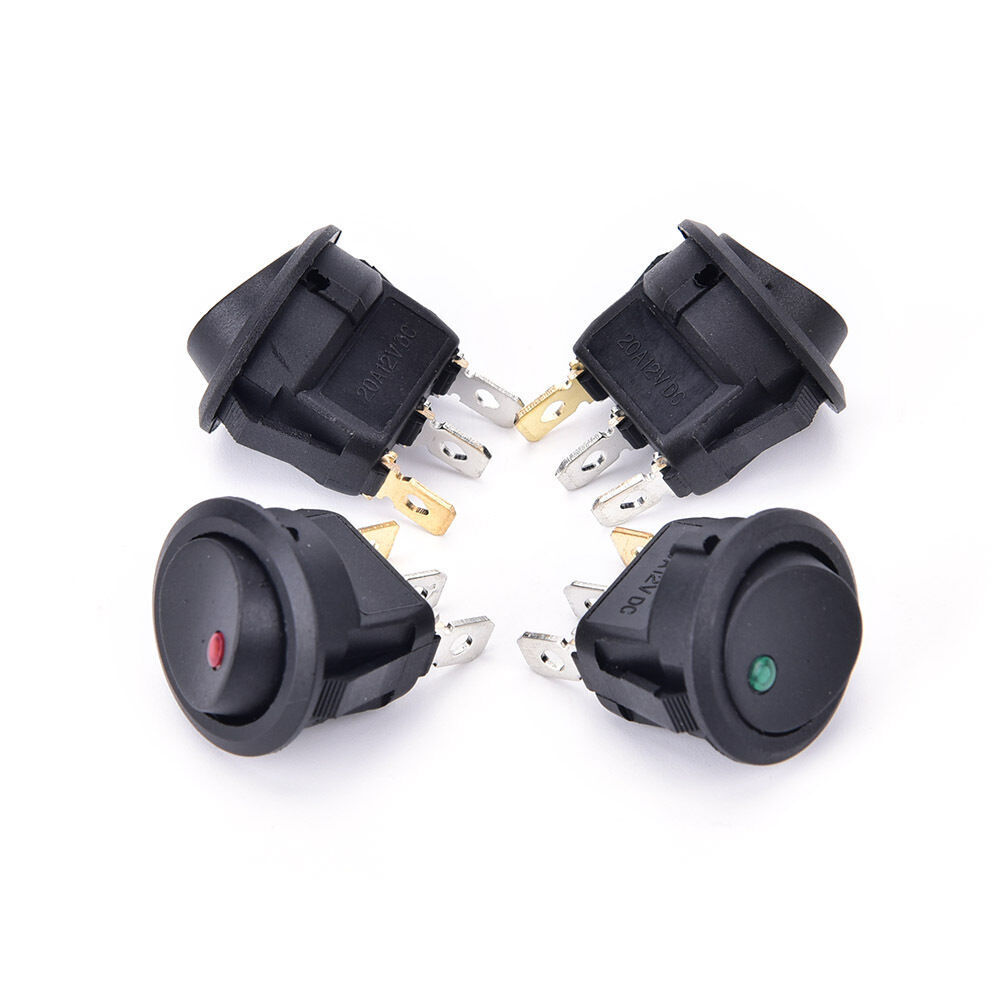 4 colors LED round rocker switches, 12V automotive switches 20PCS