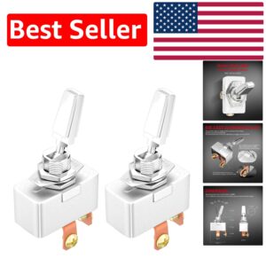 Versátil Juego de Interruptor de Palanca Automotriz 2 Piezas - 50 Amp 12V con Acabado Cromo-