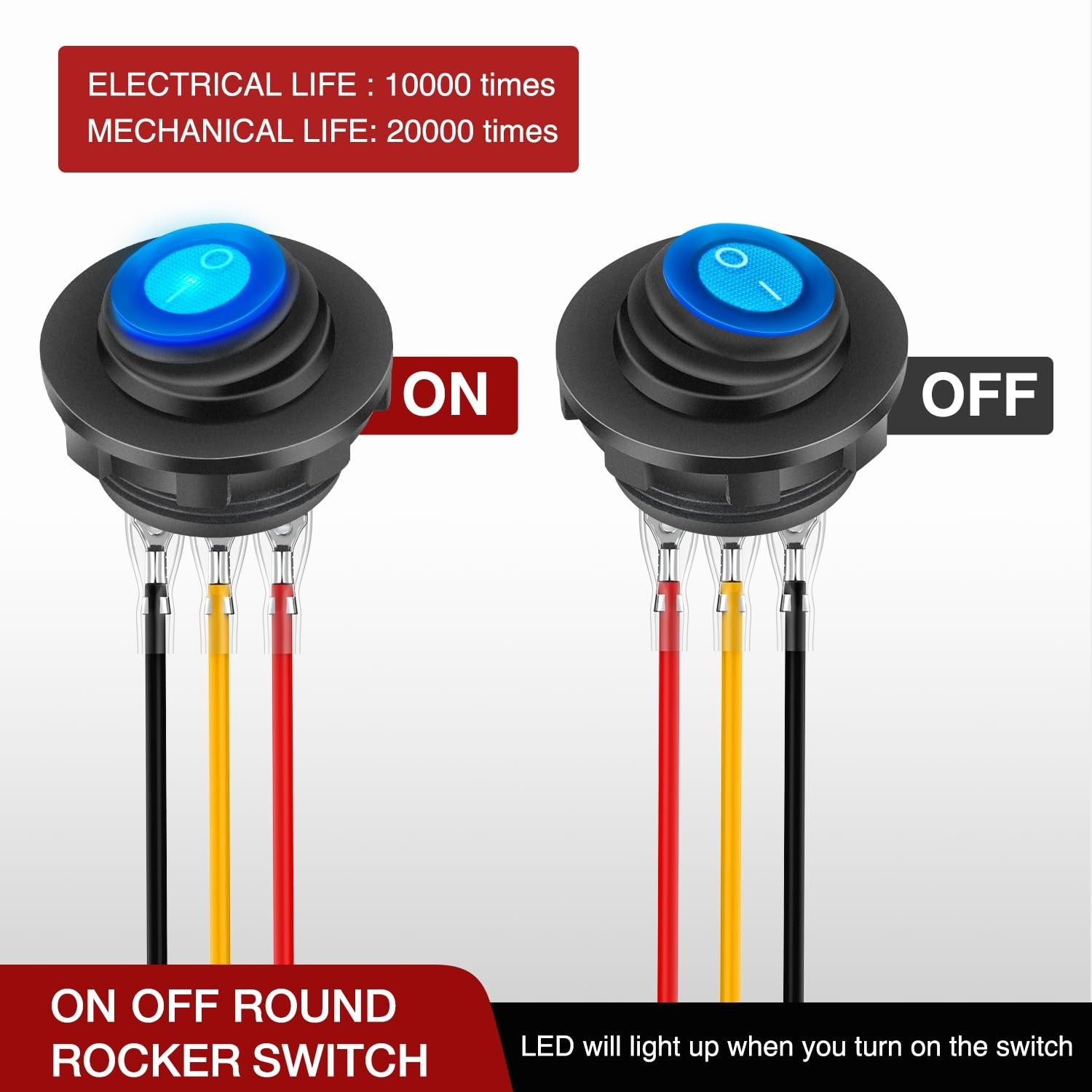 Interruptor basculante versátil impermeable con LED azul para vehículos y uso doméstico- - Image 4