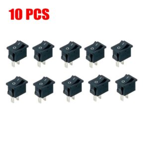 Interruptores basculantes miniatura SPST negros de 10 piezas para aplicaciones automotrices-