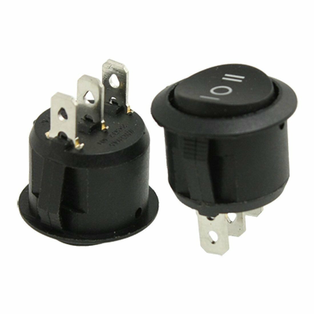 Paquete de 5 interruptores basculantes negros de encendido/apagado/encendido para tablero de 2 vías SPDT de 20 mm- - Image 4