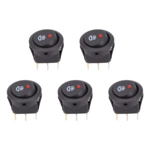 Interruptor basculante automotriz confiable de encendido y apagado de 5 piezas con luces LED rojas-