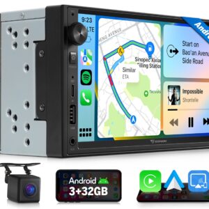 Radio estéreo para automóvil Eonon 2DIN 7" Android 14 IPS pantalla táctil GPS navegación CarPlay + CAM-