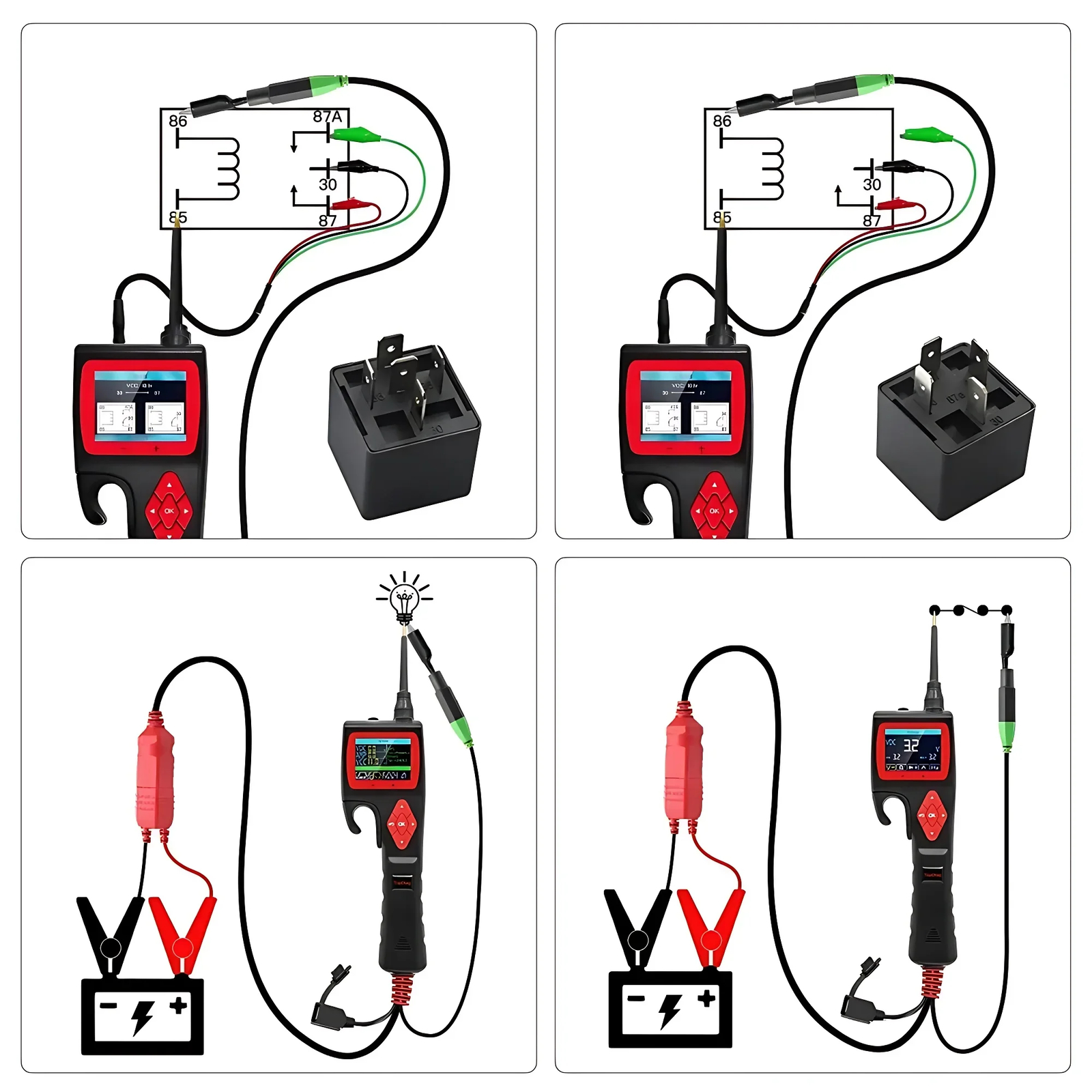 Probador de Circuito Eléctrico Automotriz 12V 24V Sistema Eléctrico Herramienta de Prueba Digital- - Image 5