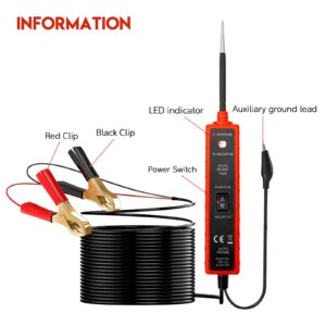 Pluma de prueba multifunción automotriz 6-24 V Circuito de CC Sistema eléctrico Herramienta de prueba-