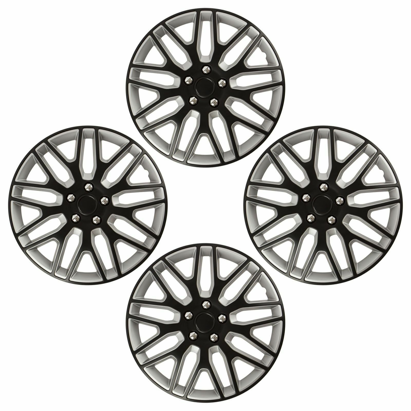 Juego de 4 tapacubos de 15" negro-plateado negro-plateado 15 pulgadas Dakar NC- - Image 2