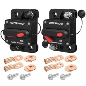 Disyuntor 50 Amp, Disyuntor Marino Impermeable 12V 24V 48V Restablecible-