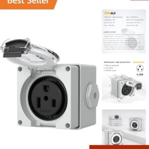 Receptáculo impermeable NEMA 6-50R 50 amperios para generadores y vehículos eléctricos-