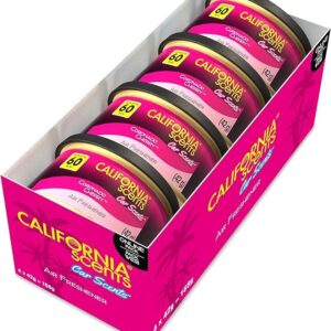 California Scents, lata de ambientadores de coche, aroma de cereza coronado, paquete de 4,-
