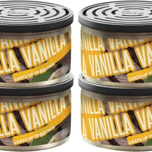 Ambientadores de aire portátiles orgánicos de vainilla 4 piezas aromas frsh de hojalata-