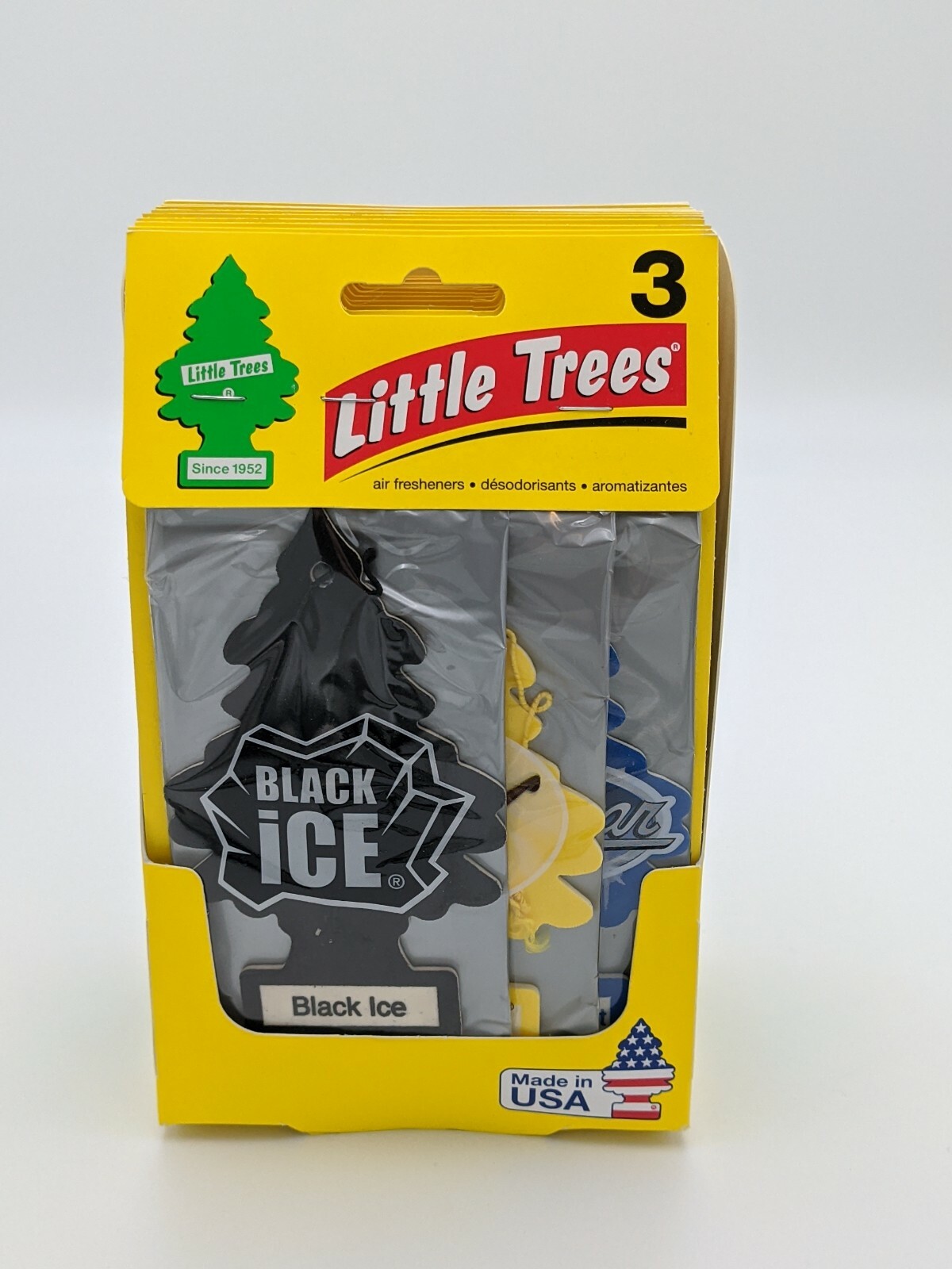 Ambientadores de aire para coche Little Trees: hielo negro, vainillaroma, coche nuevo - 10 paquetes de 3-