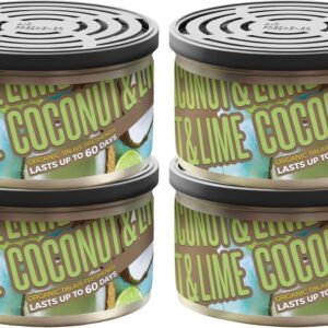 Ambientadores de aire portátiles orgánicos de coco y lima 4 piezas aromas frsh de hojalata-