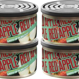 Ambientadores de aire para automóvil 4 piezas rojo manzana orgánicos portátiles estaño aromas frsh-