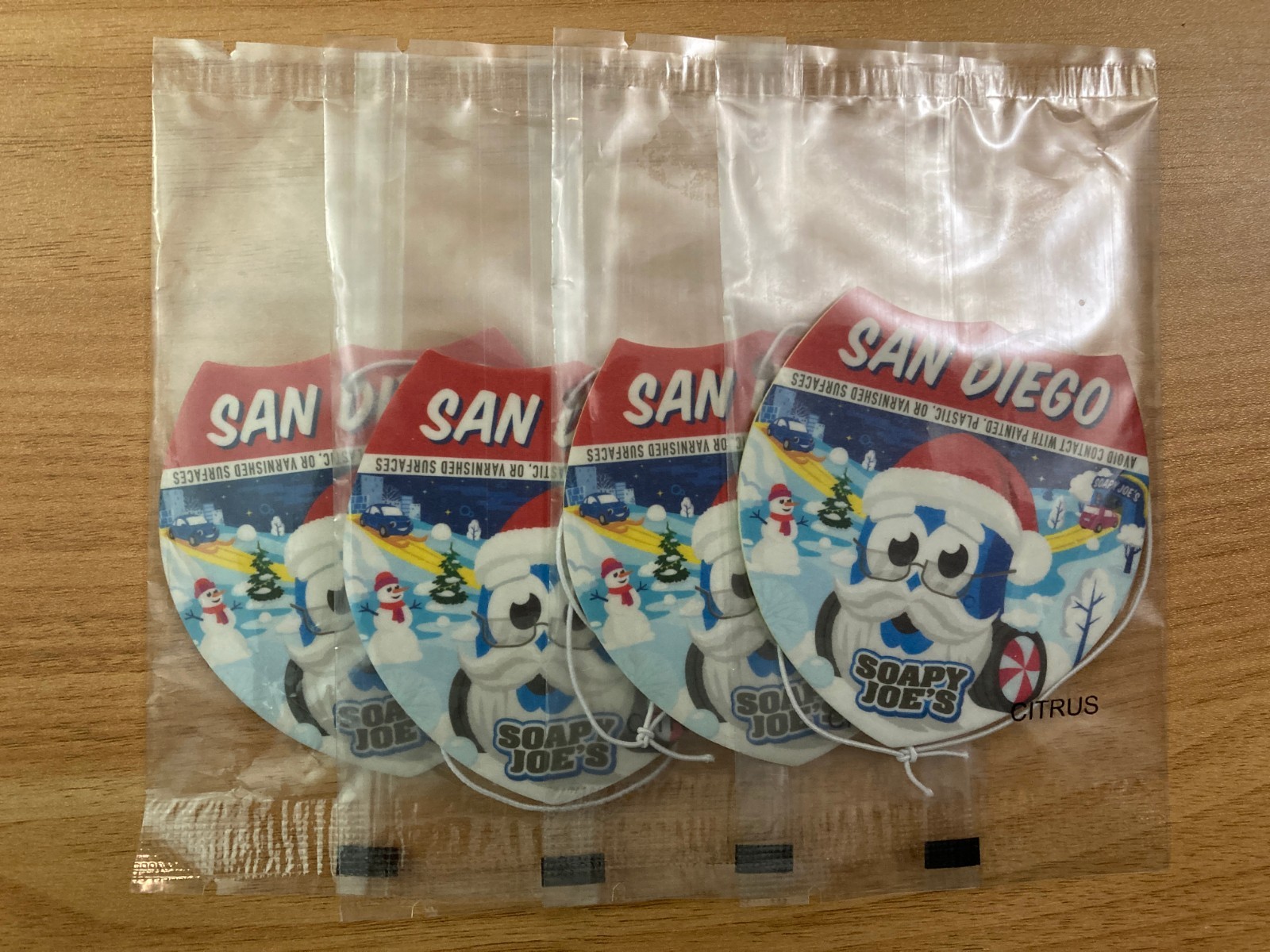 Lote de 4 ambientadores colgantes de coche Soapy Joe’s Christmas (1 juego)- - Image 2