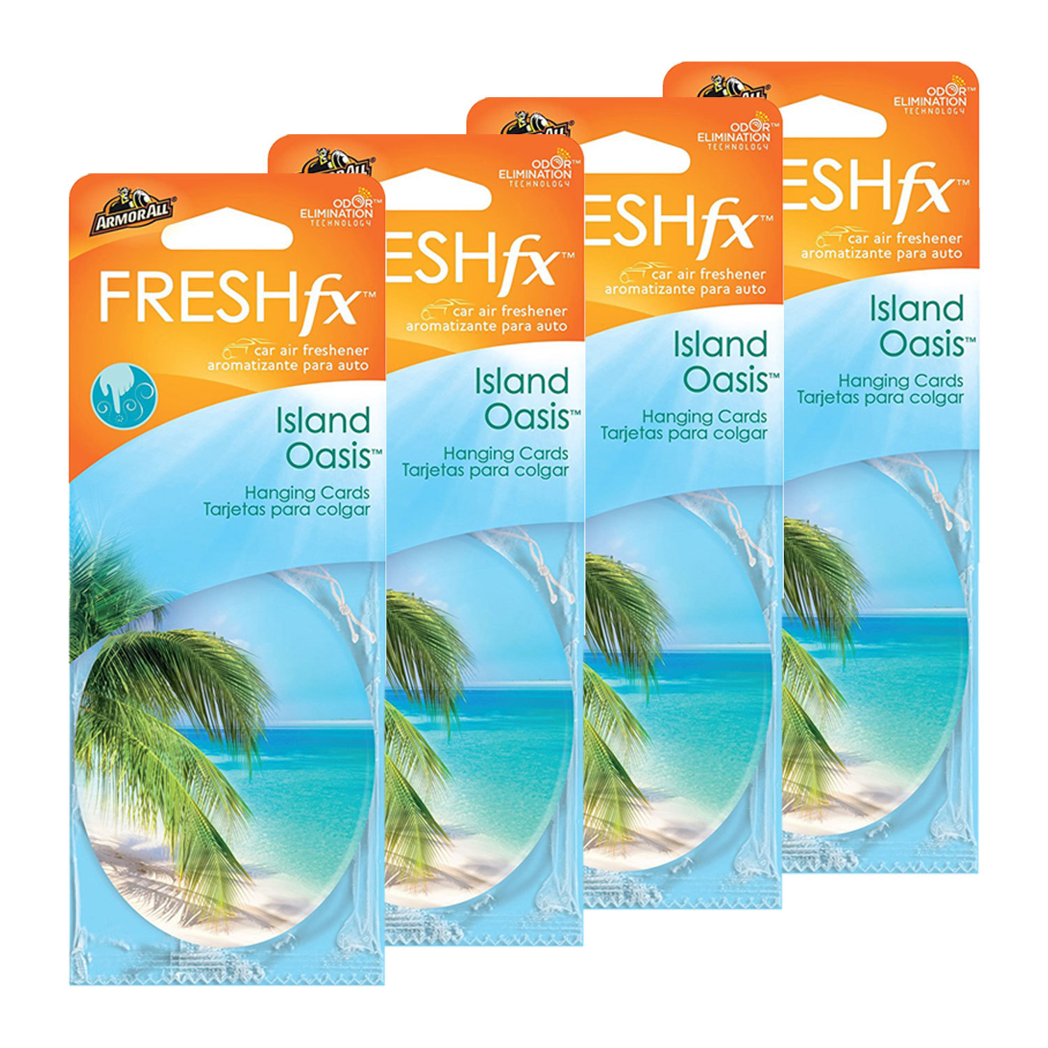 Tarjeta colgante ambientador coche Armor All FRESHfx, 12 unidades (Island Oasis)-