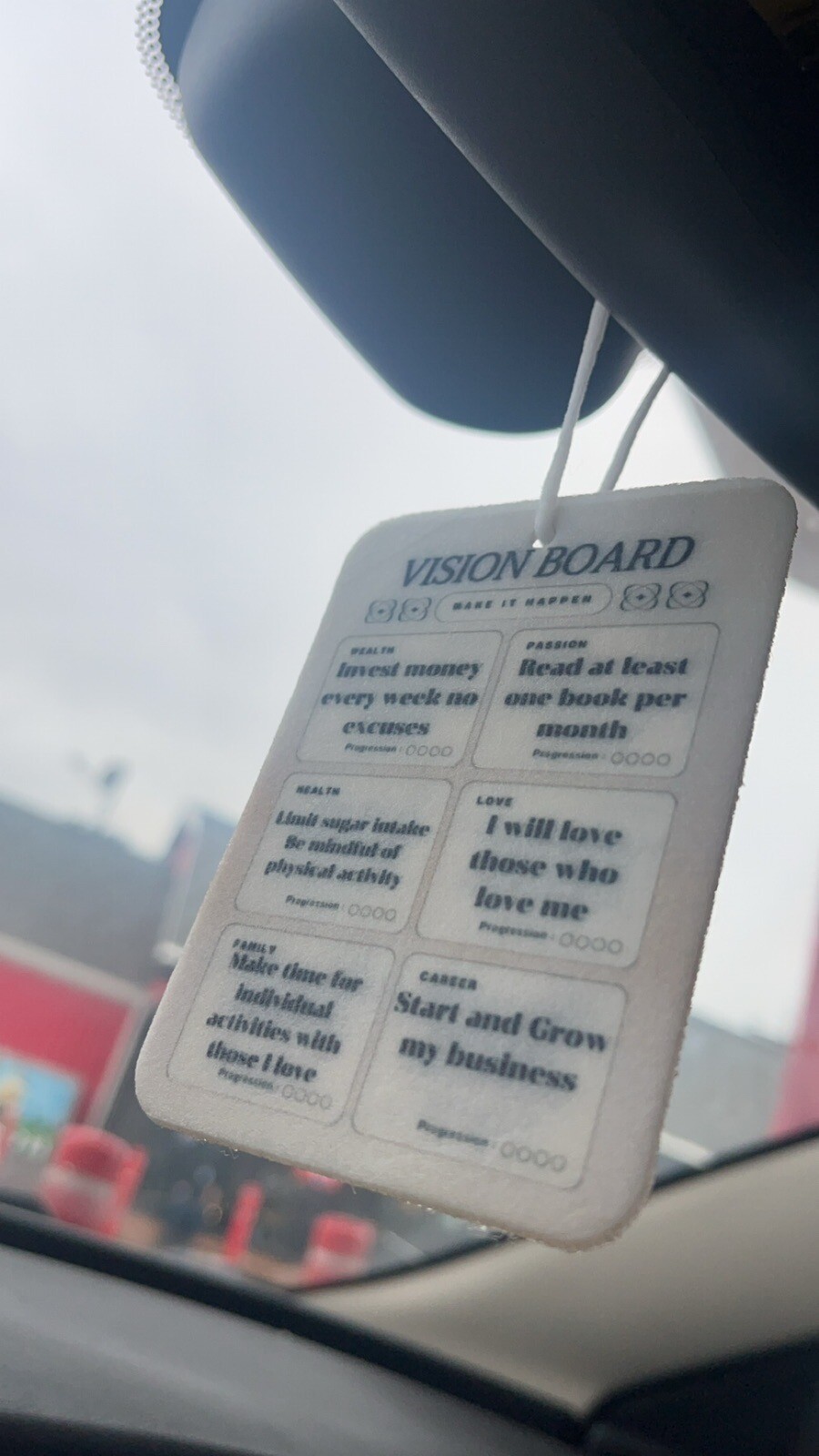 Ambientador de aire personalizado Vision Board tarjeta perfumada personalizado hecho a mano-