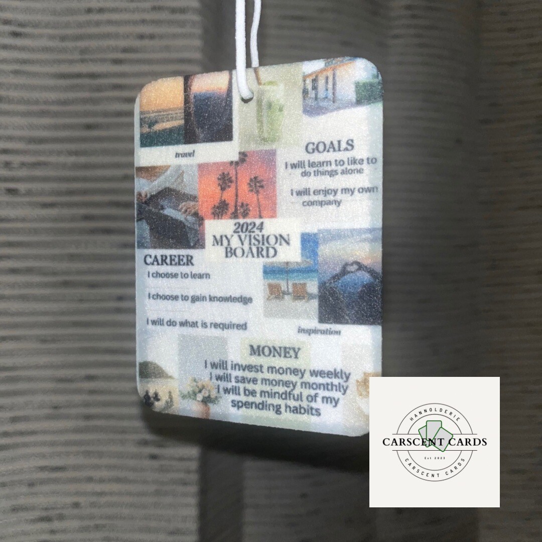 Ambientador de aire personalizado Vision Board tarjeta perfumada personalizado hecho a mano- - Image 2