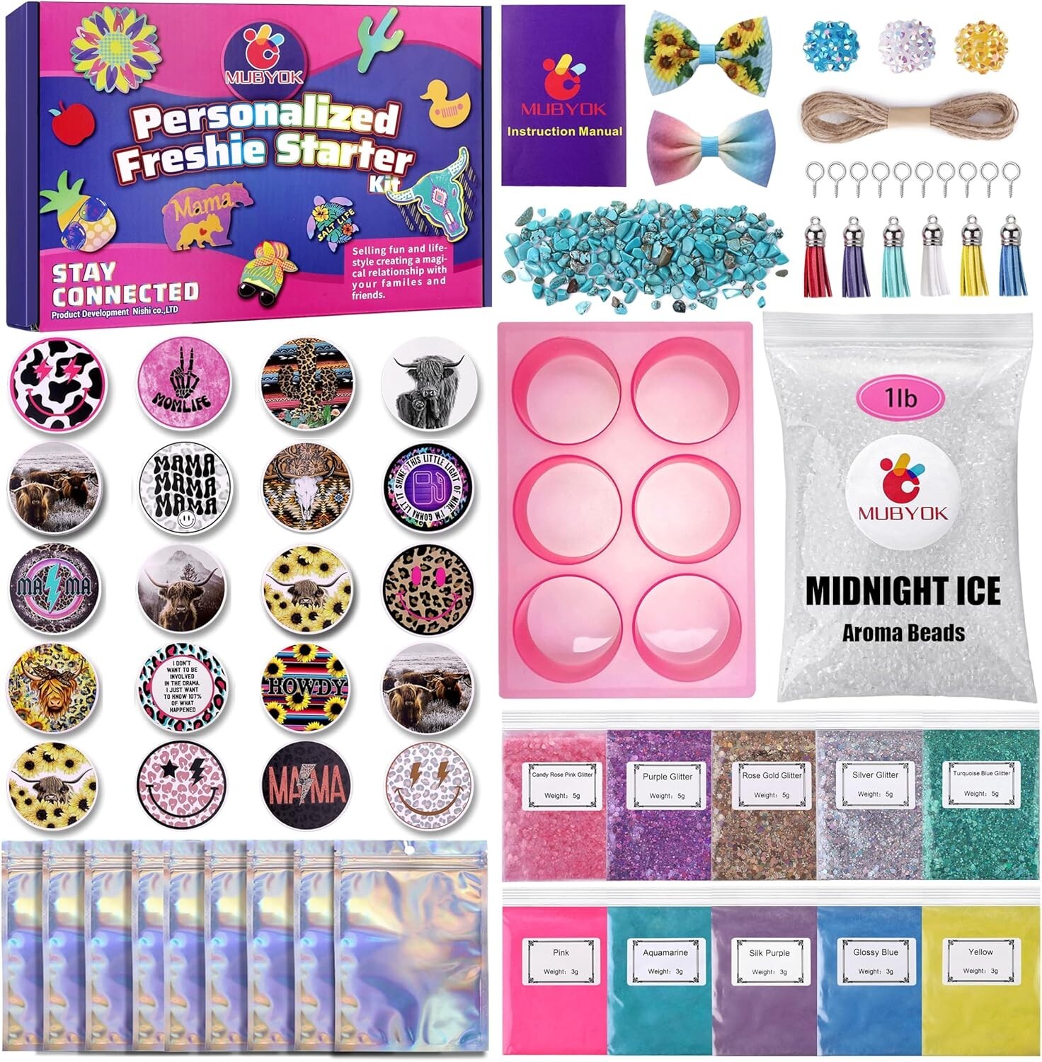 Kit de inicio M421 Car Freshie Supplies con cuentas aromáticas perfumadas de 1 lb, cir...- - Image 2