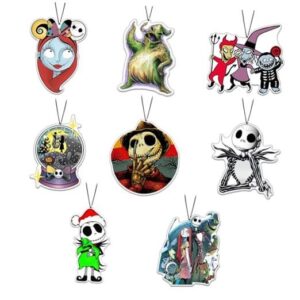 Horror Navidad Calavera Coche Ambientador Tarjeta Colgante (Paquete de 8 Aroma Hielo Fresco) -