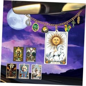 6 PIEZAS Carta del Tarot Perfumada con Adorno Colgante Coche - Espejo Retrovisor Místico -
