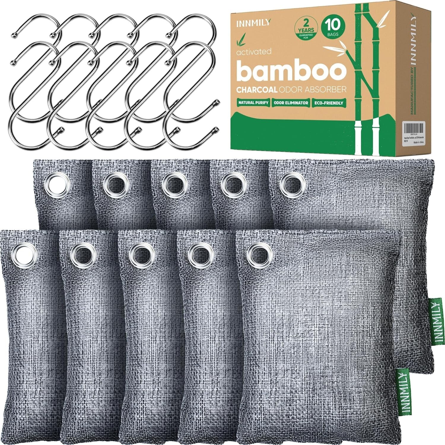 Natural Bamboo Charcoal Deodorizer Bags - Kid & Pet Safe, Rechargeable Freshness - Image 3