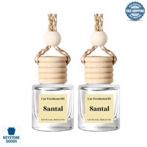 Paquete de 2 ambientadores difusores de coche Santal Scent - de larga duración, hechos en EE. UU.-