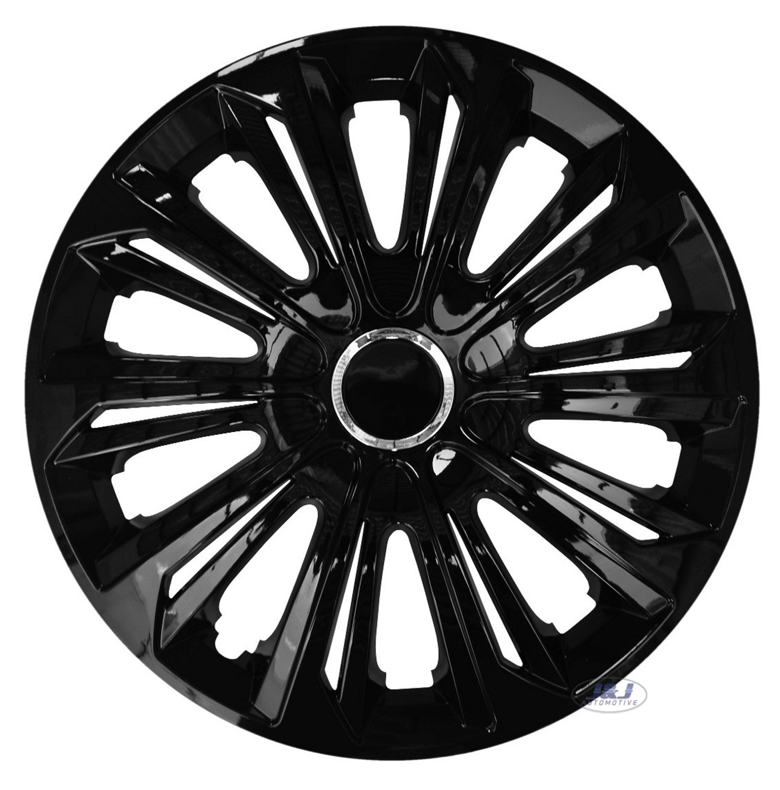 Juego de 4 tapas de bujes negras brillantes de 15 pulgadas fuertes de 15"-