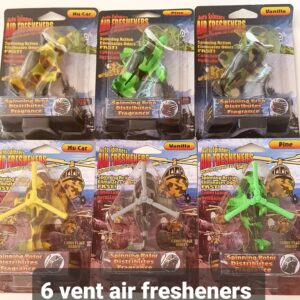 6x Ambientadores Coche Avión Helicóptero Clip En Ventilación Hélice Novedad Fragancia -