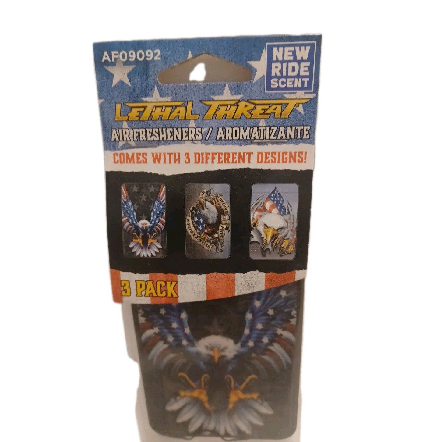 3 paquetes de ambientadores colgantes para auto amenaza letal aroma americano nuevo paseo- - Image 2
